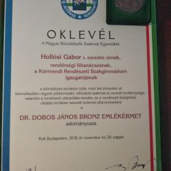 2019.11.29. dr. Dobos János emlékérem